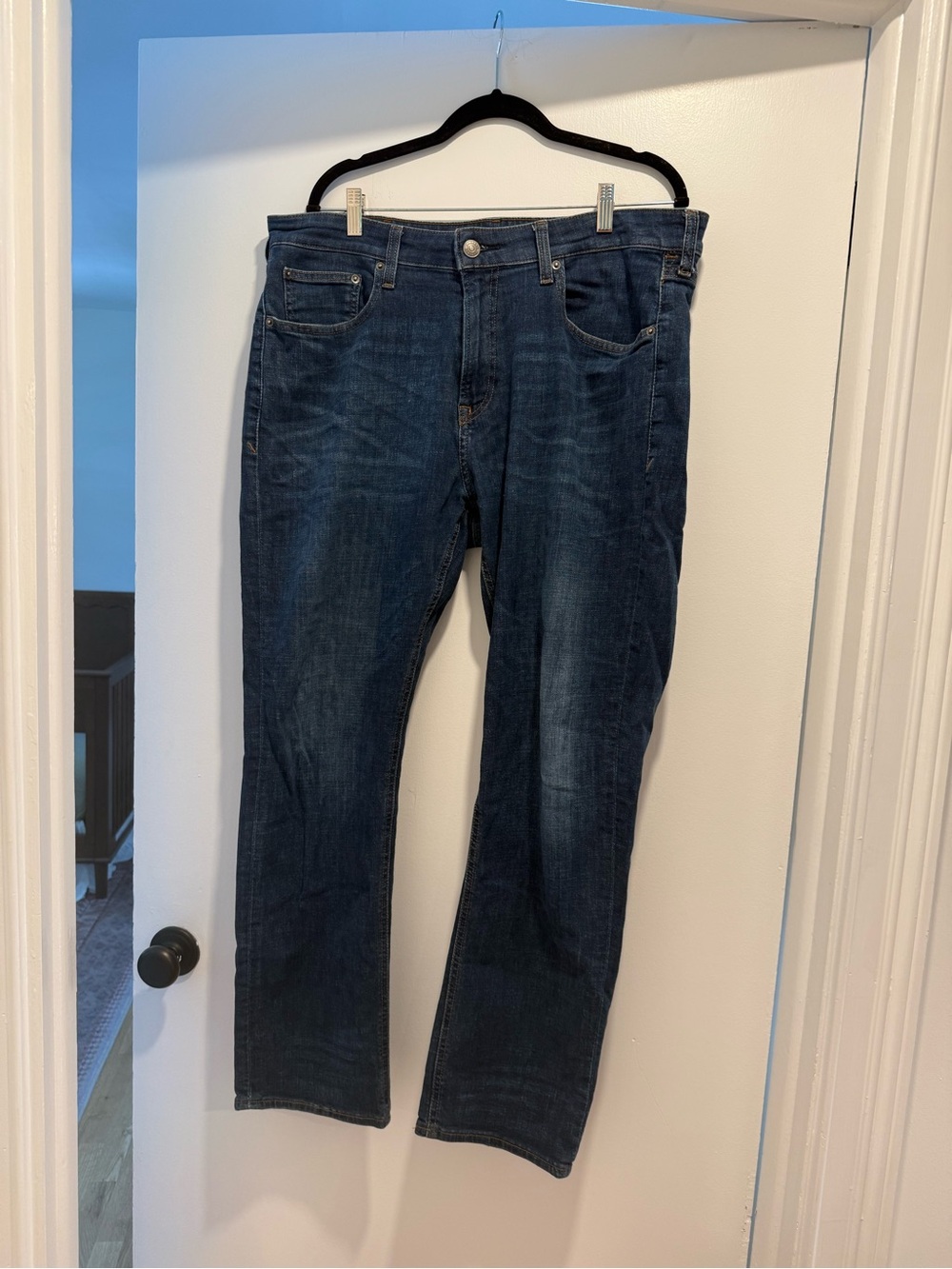 Express Men’s Dark Blue Straight Jeans